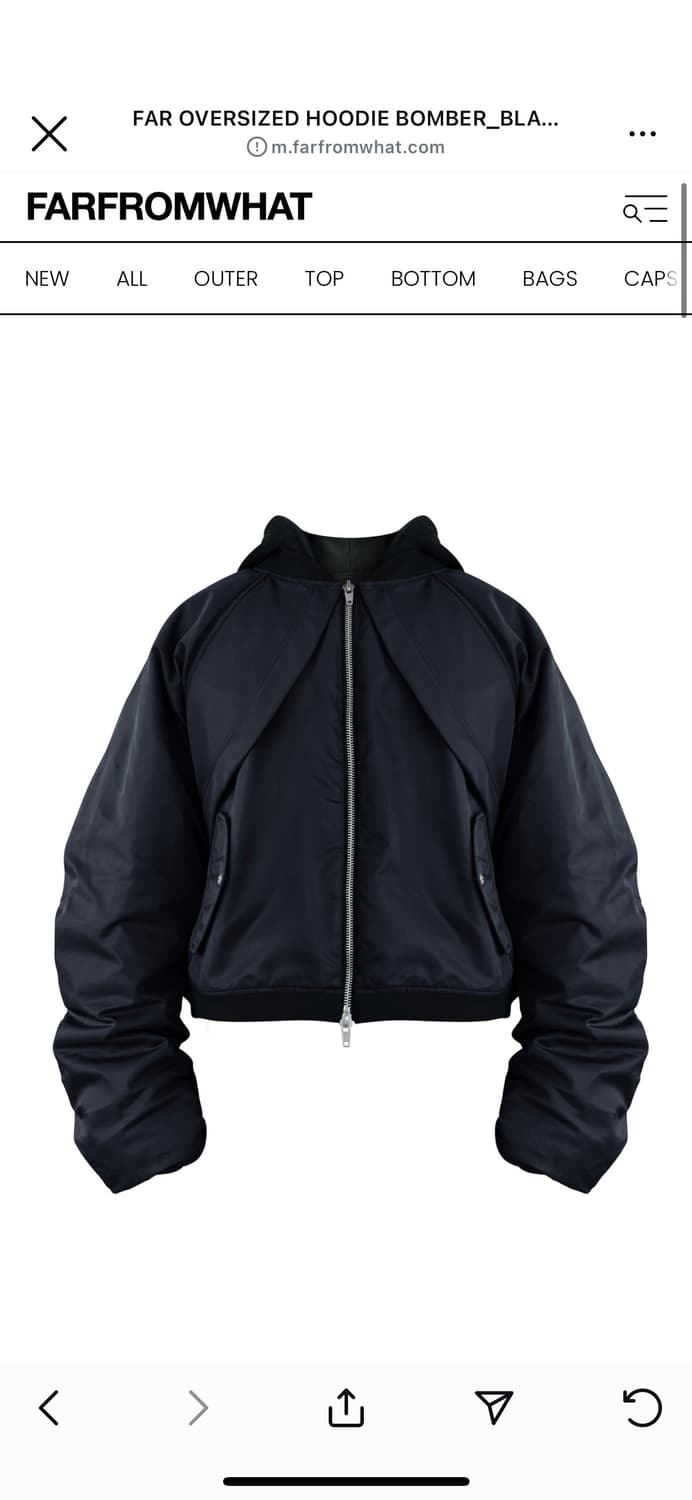 [1]파아카이브 오버사이즈 후드 봄버 블랙 상품이미지1