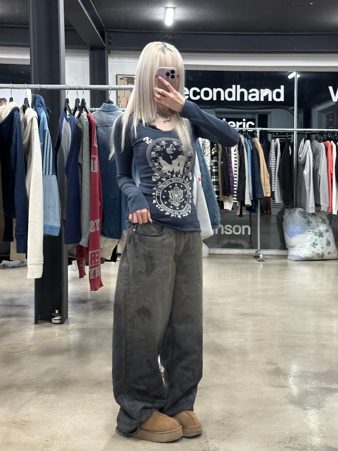 히스테릭 글래머 스컬 프린팅 롱슬리브 상품이미지3