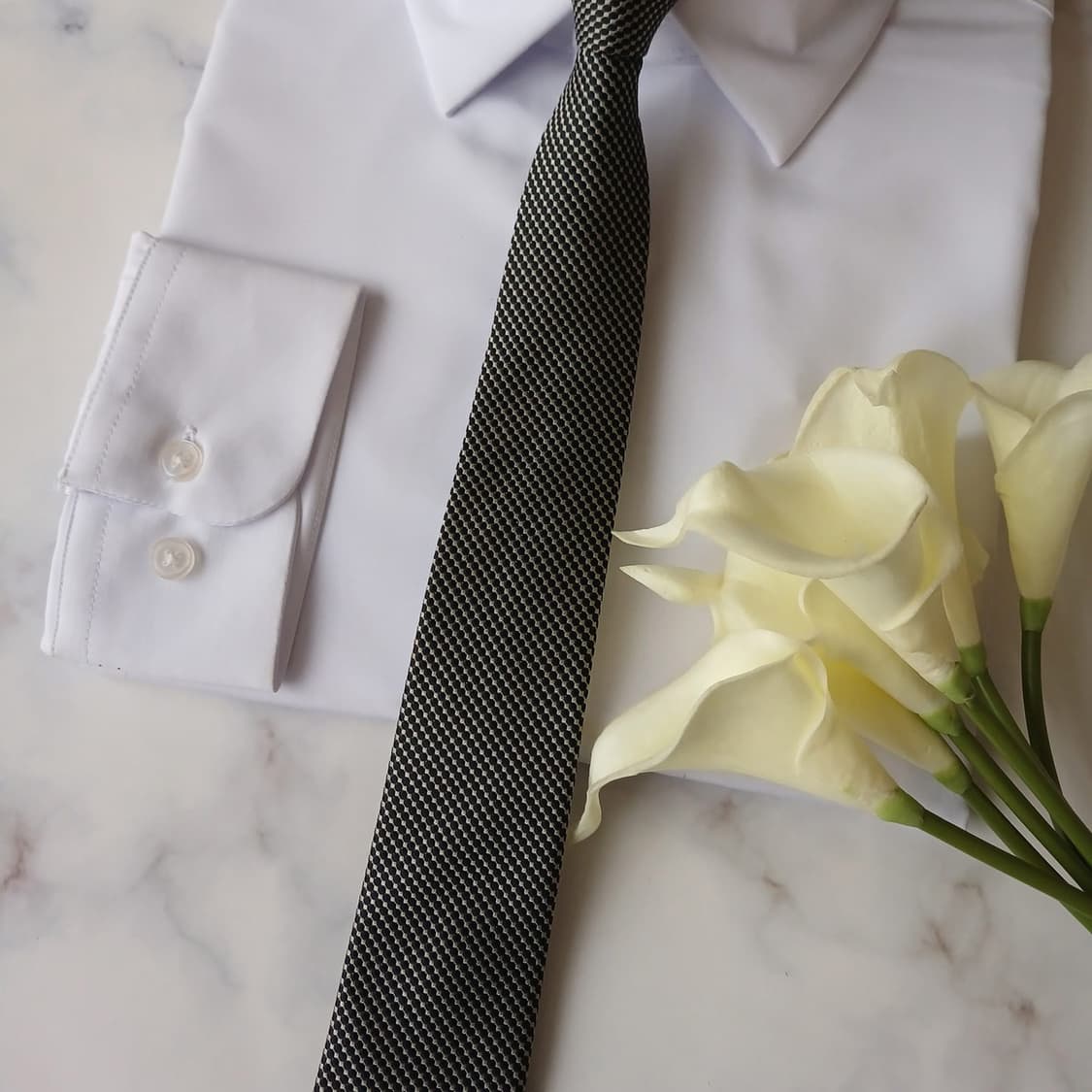 지오송지오 실크 블랙 텍스처 넥타이 6.3cm A+등급 A19268
 상품이미지5