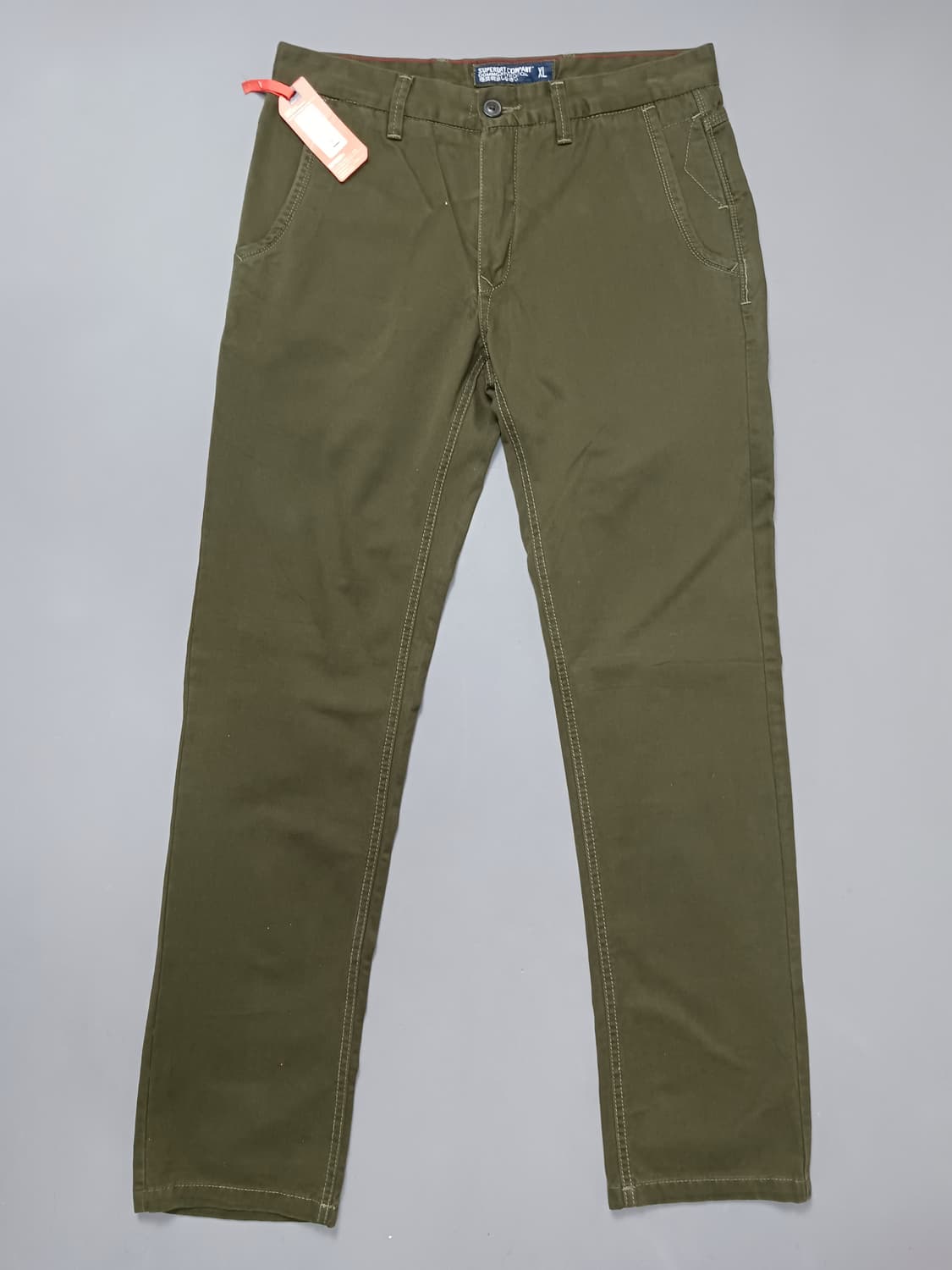 새제품 [32] 슈퍼드라이 슬림2핏 카키 치노 팬츠 상품이미지1