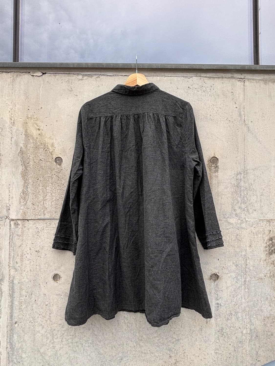 Gray Cotton Long Shirts 상품이미지3