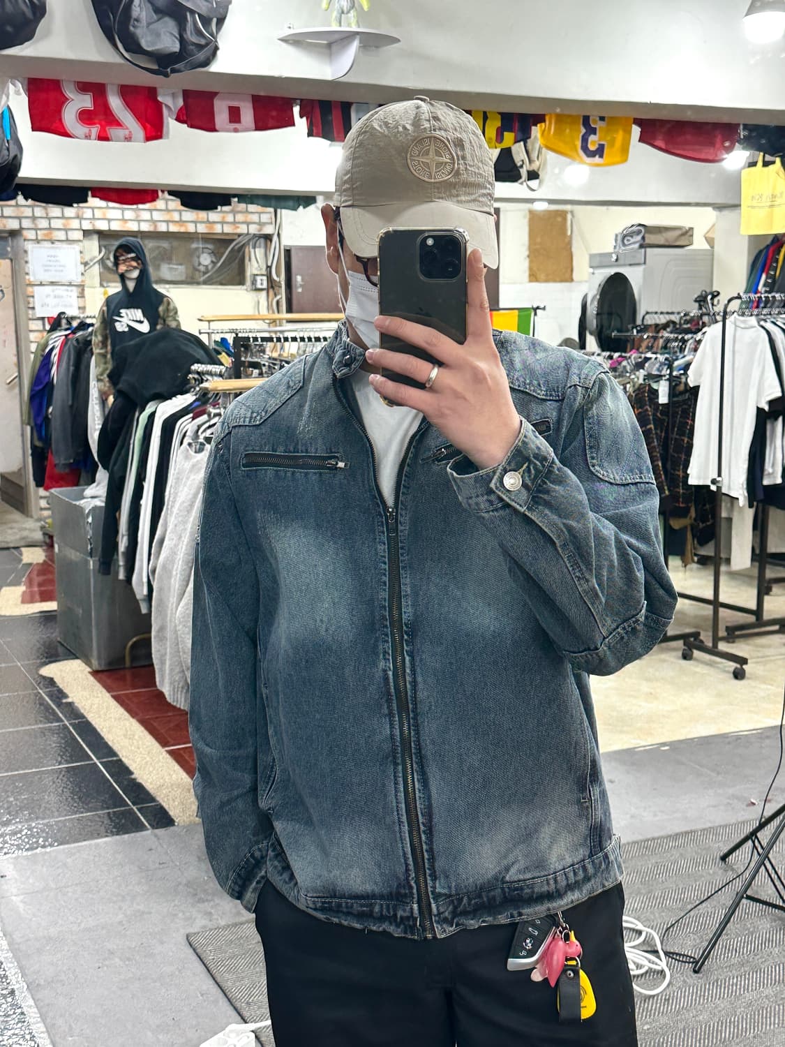 디어반 데님 라이더자켓 L 상품이미지8