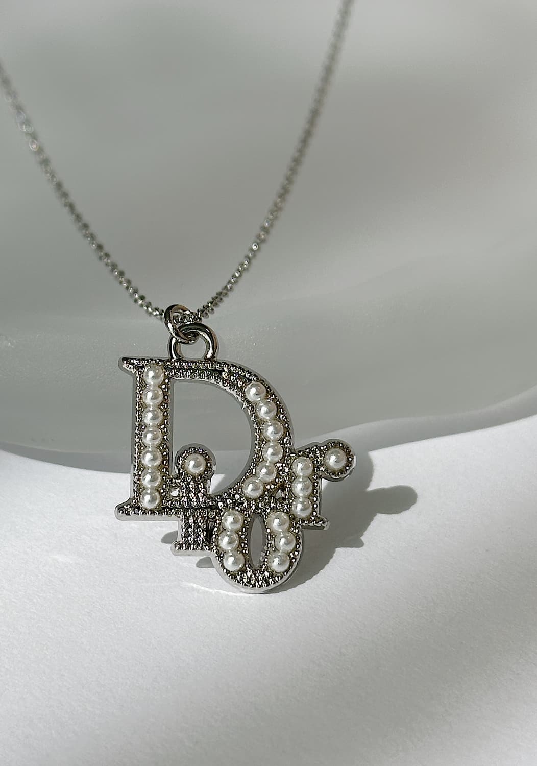 디올 오블리크 진주 포인트 업사이클링 목걸이 실버 상품이미지2