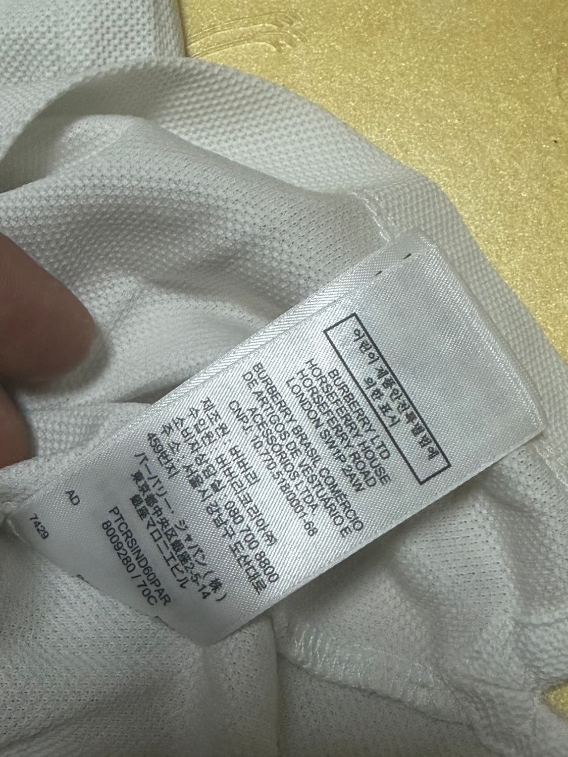 Burberry 버버리 카라체크 자수 반팔 티셔츠 M 상품이미지6