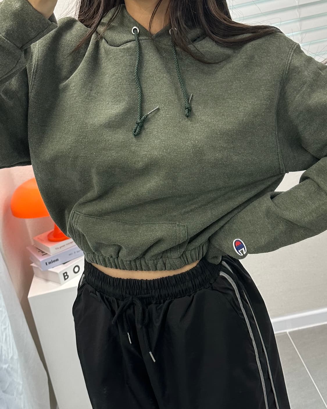 (WOMEN)챔피온 크롭 후드-M784 상품이미지1