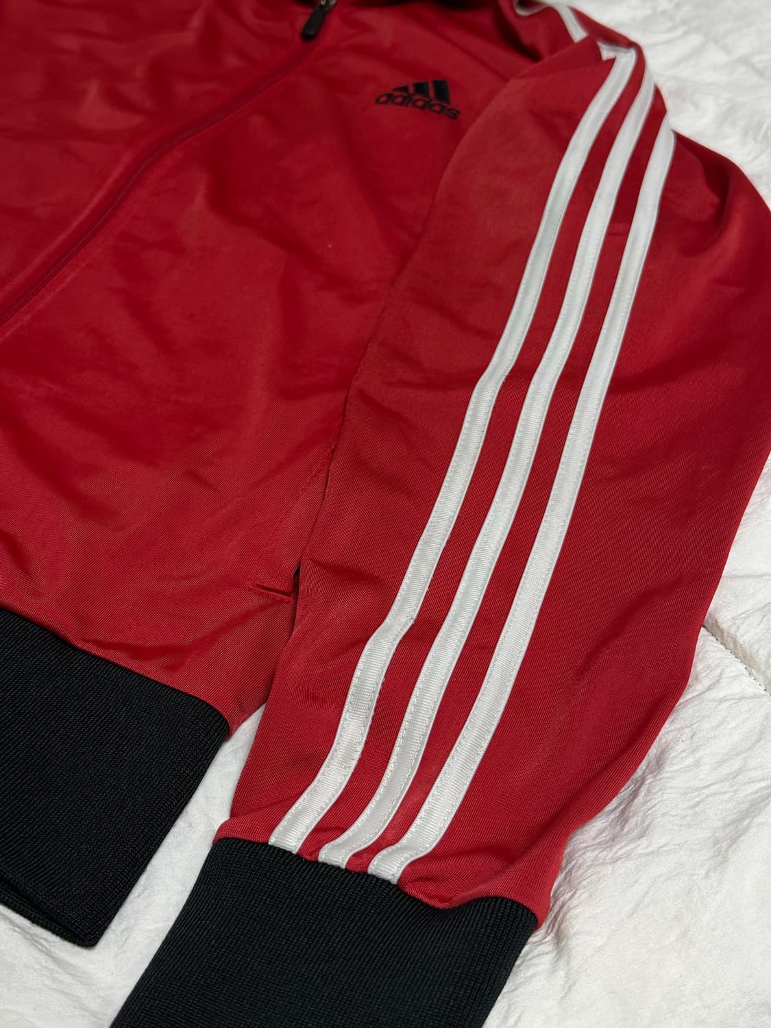 아디다스 블랙레드 삼선져지 트랙탑 라지 상품이미지6