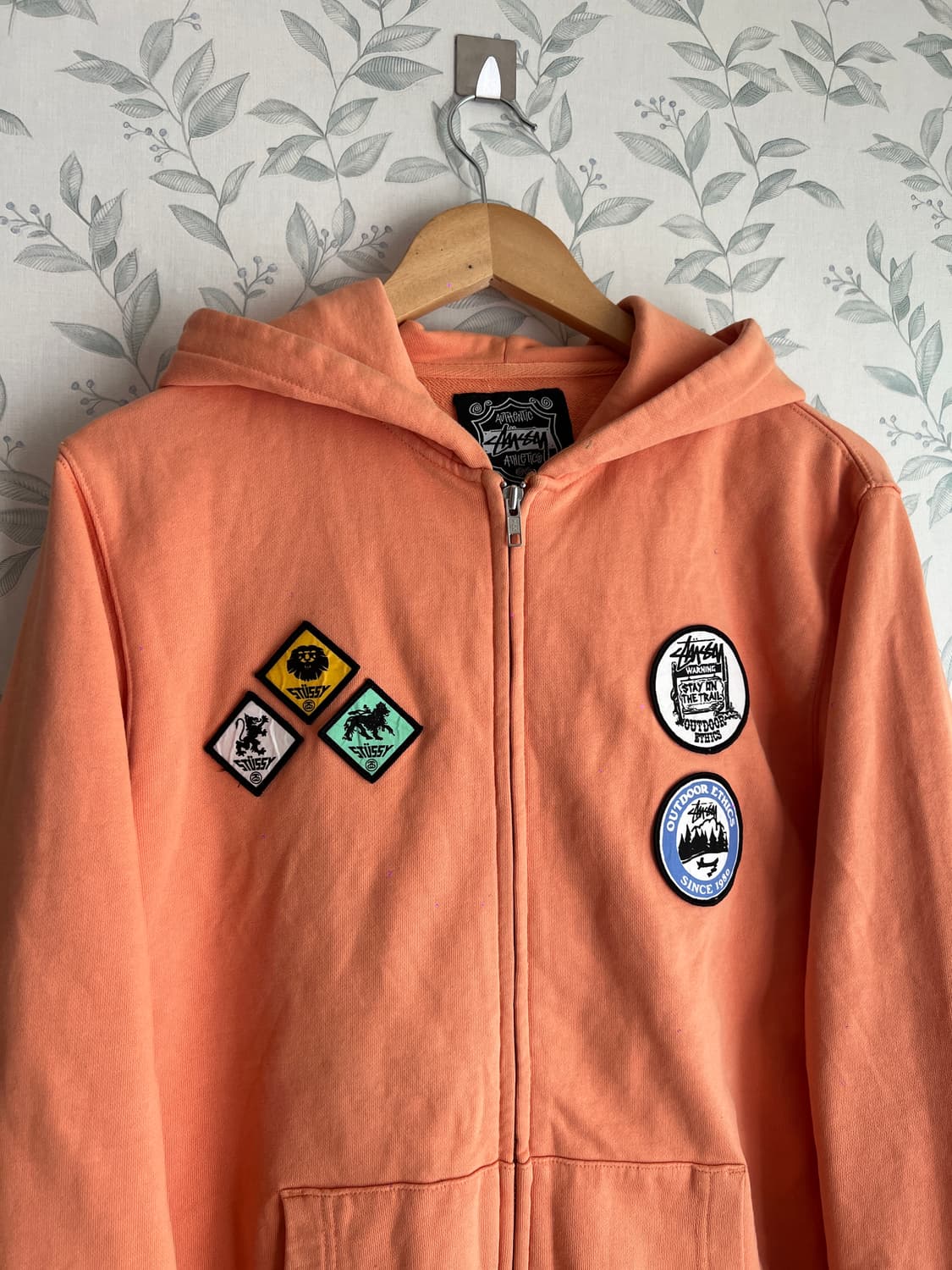 스투시 패치 워크 후드집업 오렌지 M 상품이미지2