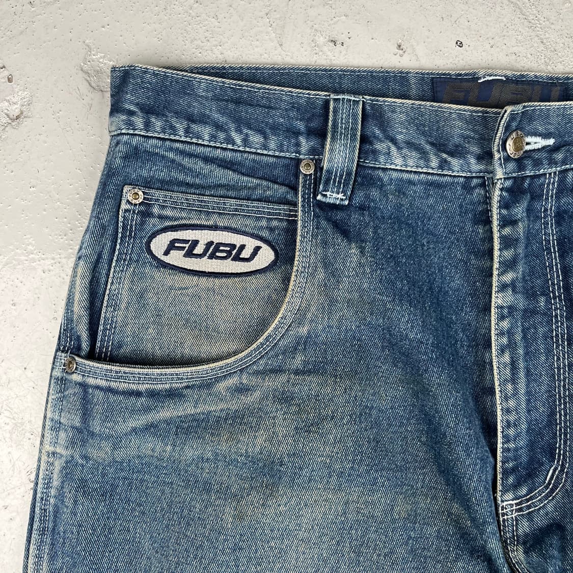 빈티지 Fubu 더 콜렉션 써클로고 배기 카펜터 데님팬츠 상품이미지6