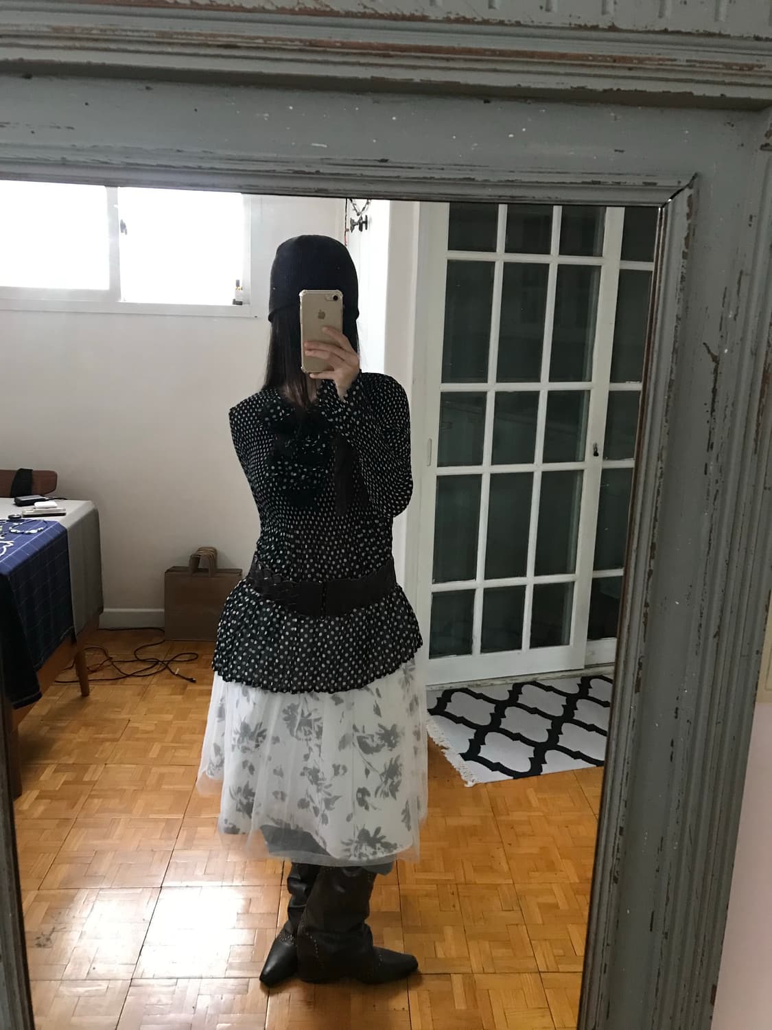 vintage dot pattern pleats top 상품이미지4
