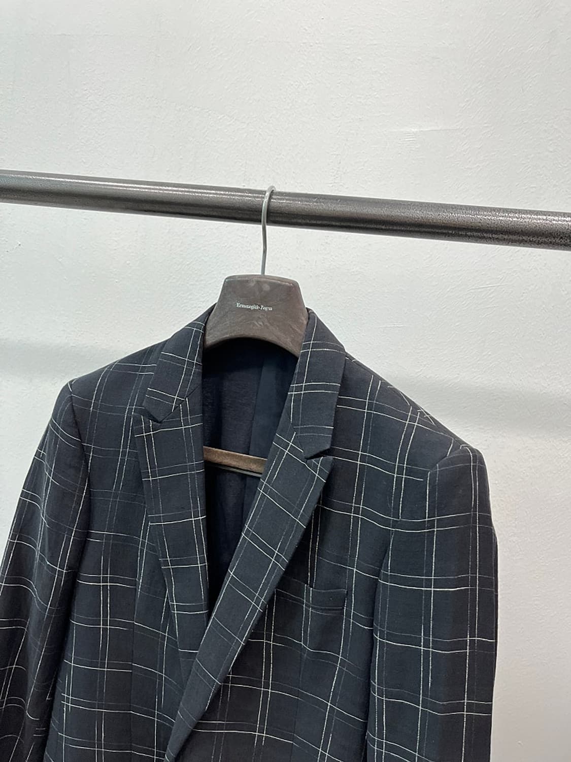 95) 엠포리오알마니 블랙 체크자켓  상품이미지2
