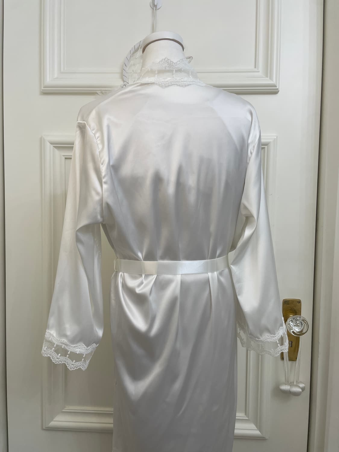 white lace bow satin gown 상품이미지4