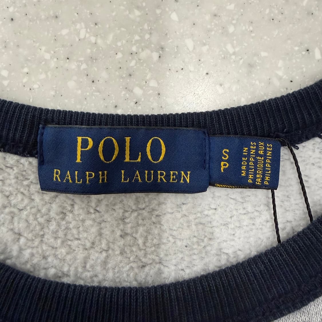 456. 폴로 패치 회색 네이비 래글런 맨투맨 상품이미지2
