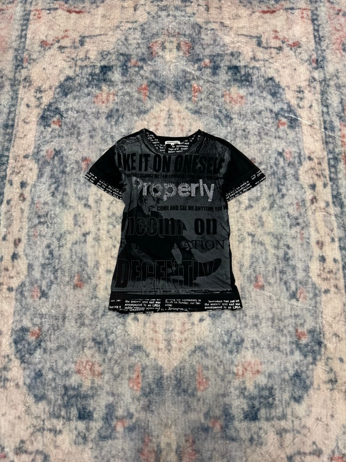 Semantic design punk printing top 상품이미지2