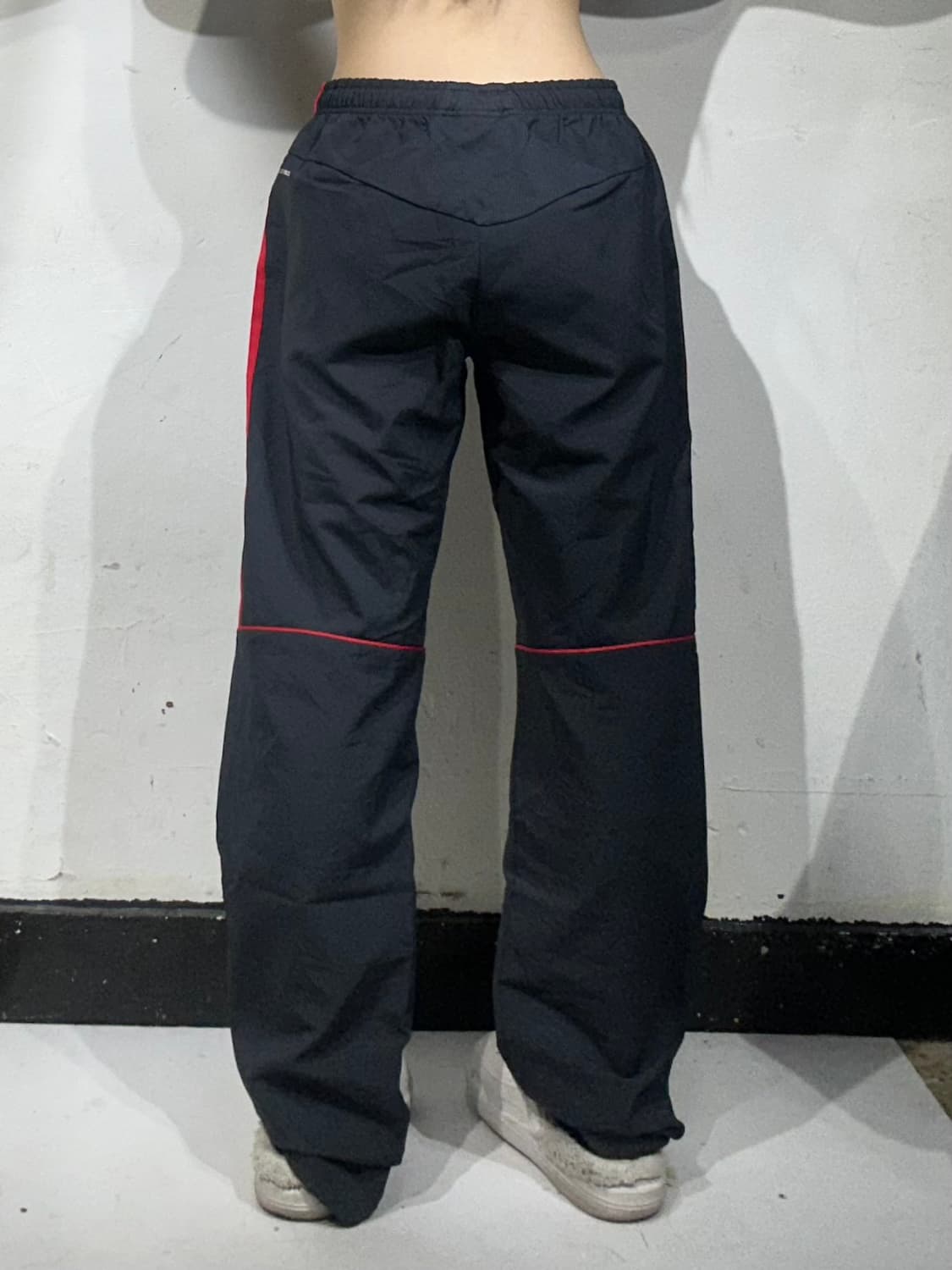 00s 아디다스 블랙 와이드 네이비 레드 삼선 트랙 팬츠 L 상품이미지3