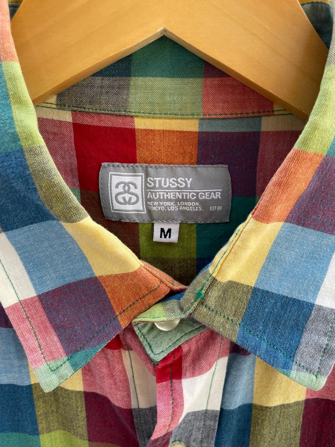 00’s stussy 롤업 체크셔츠 상품이미지2