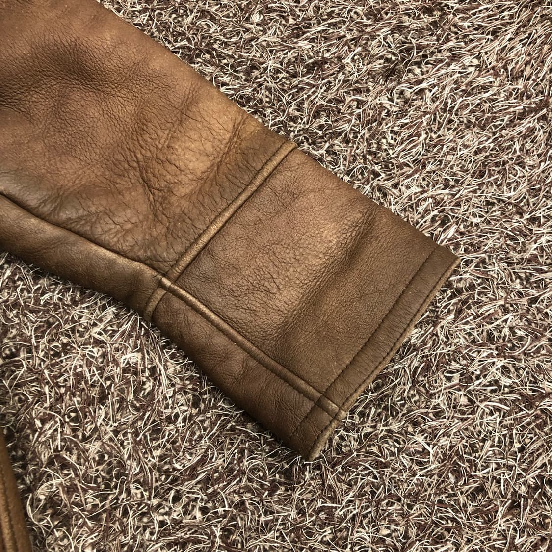 Terralam 빈티지 양가죽 양털 브라운 레더 가죽 무스탕 자켓 상품이미지4