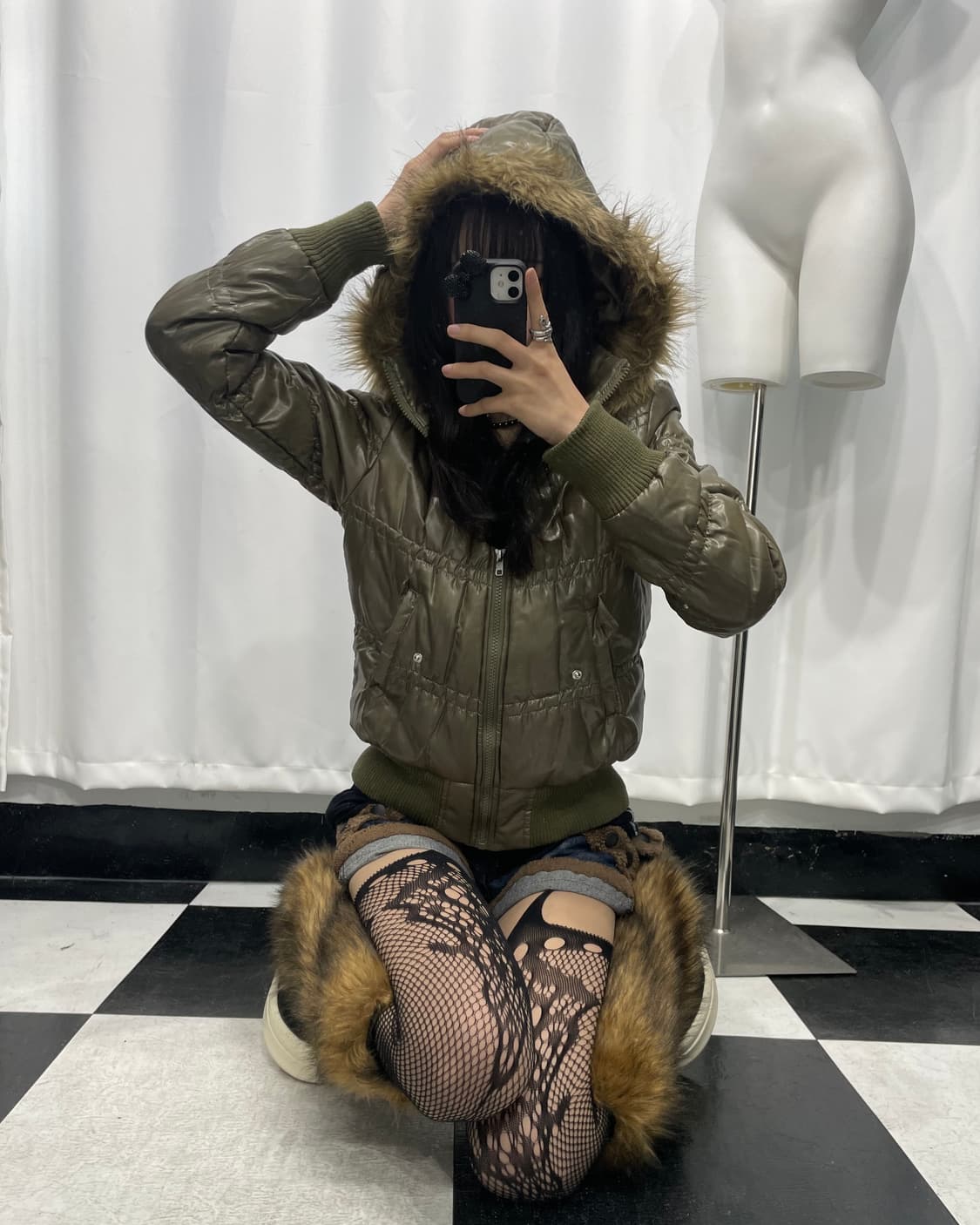 🎸카키 글로시 패딩 자켓🎸 상품이미지5
