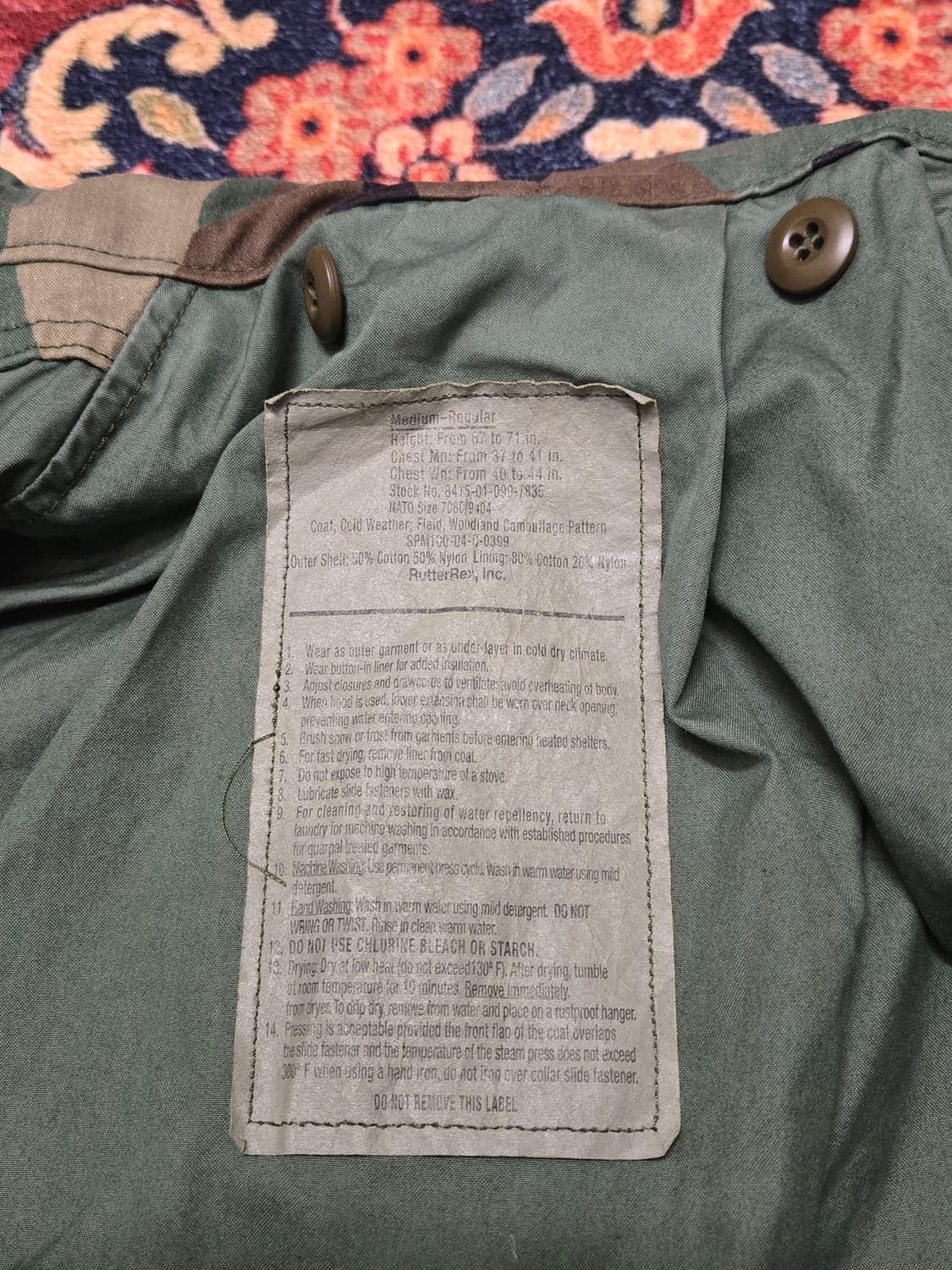 [판매] 미군 M65 필드 자켓 우드랜드 (M-R 사이즈) 상품이미지7