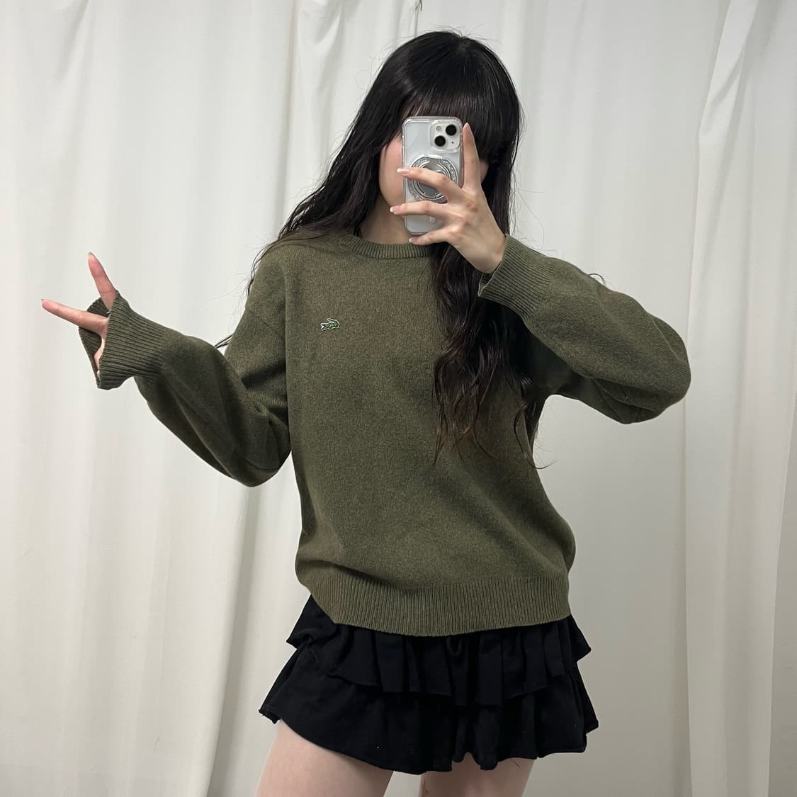 Lacoste olive green knit 상품이미지2
