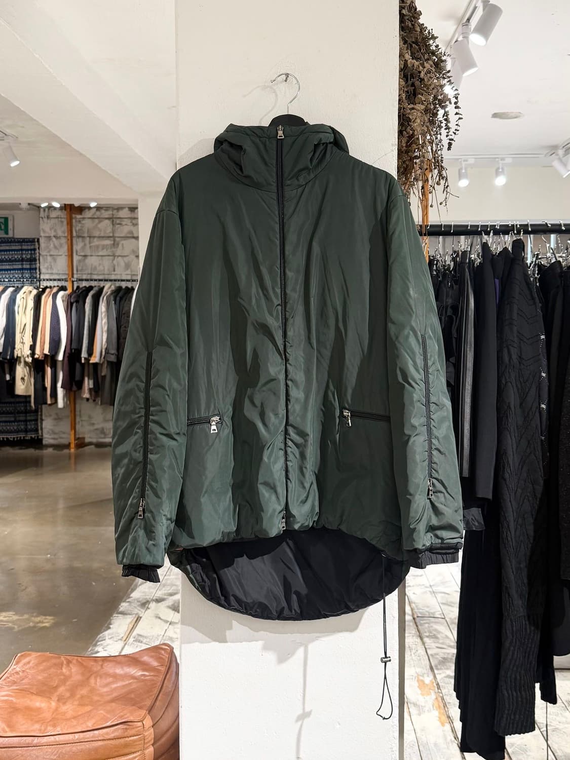 프라다 스포츠 99aw 카키 테크니컬 나일론 패딩 자켓 상품이미지1