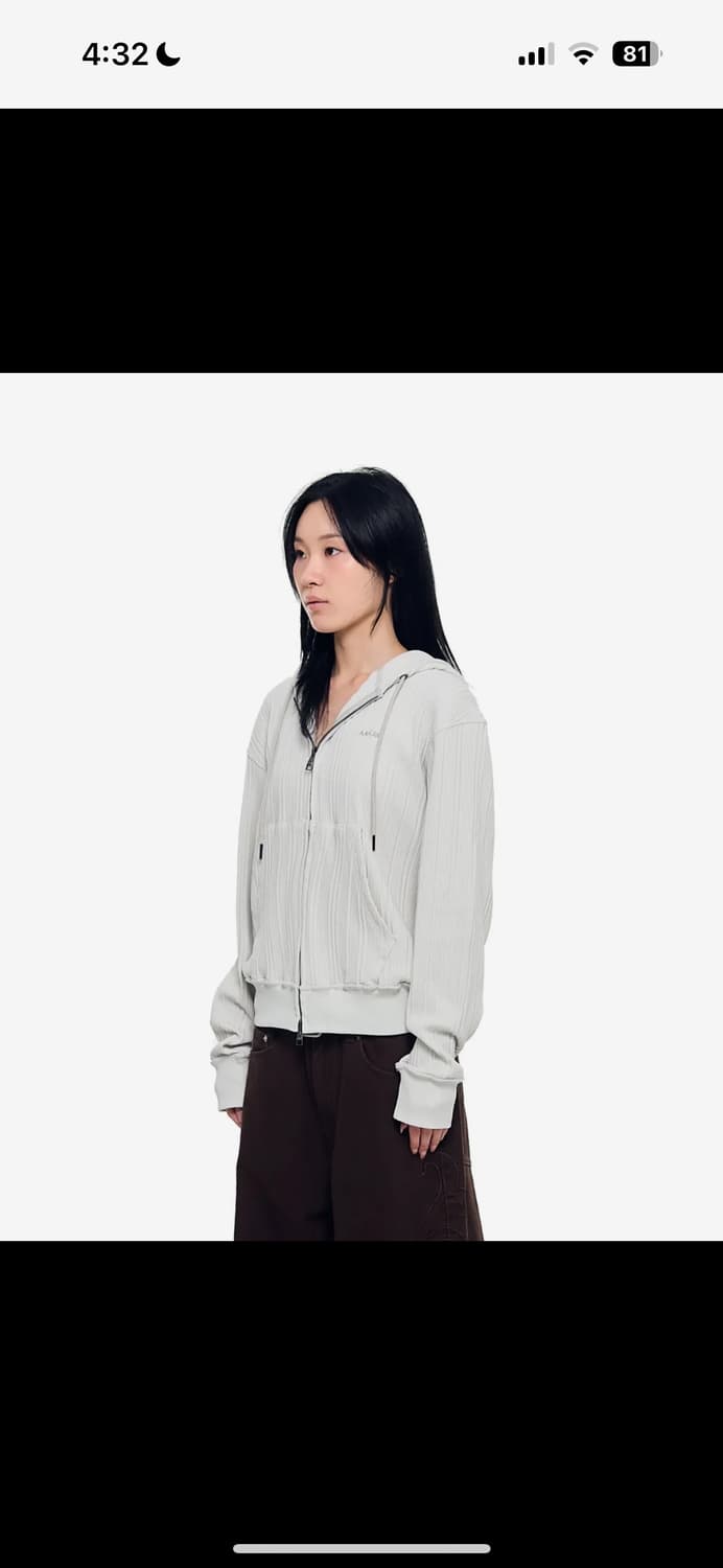 아캄 AAKAM Knitted Zip-up Hoodie (Ivory) 상품이미지3