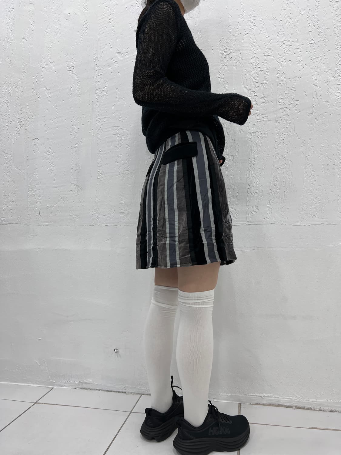 stripe velvet point skirt 상품이미지3