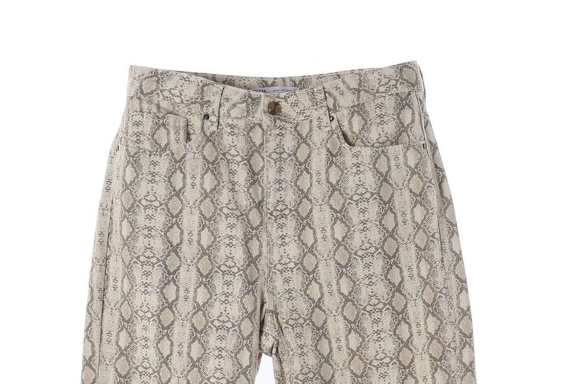ZARA 스네이크 파이톤 패턴 코튼 팬츠 상품이미지3