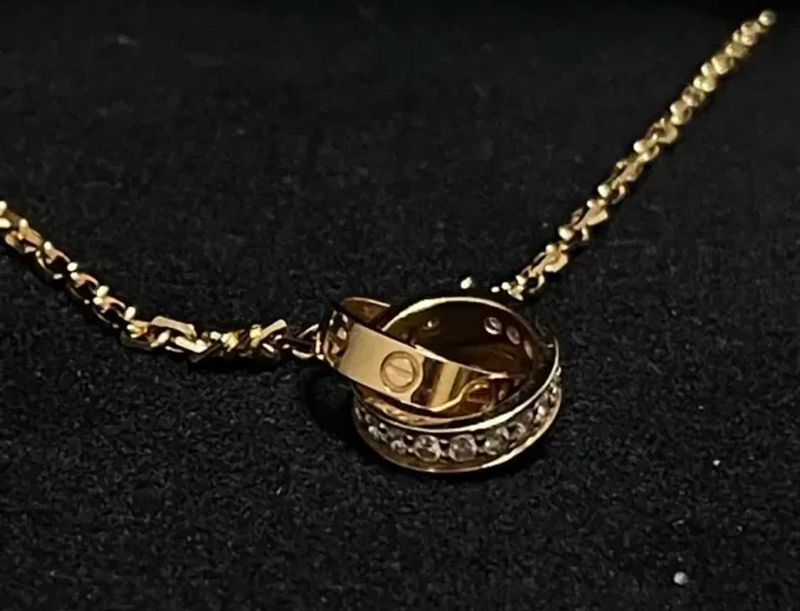 까르띠에 러브 핑크골드 세미파베 목걸이 네크리스 펜던트 로즈 상품이미지2