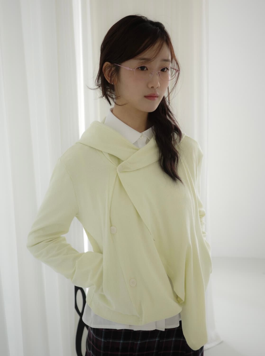 인앤양인하모니 후드 가디건 (lemon) 상품이미지1