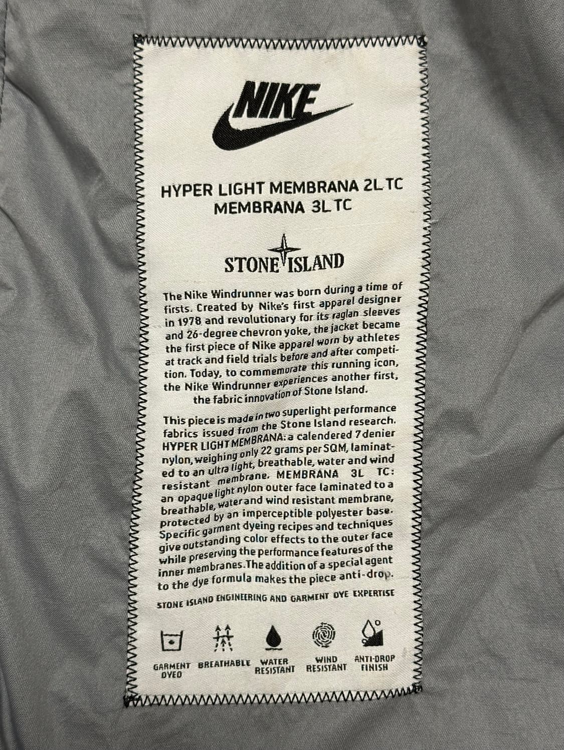 스톤아일랜드 x 나이키 멤브라나 2L tc 자켓 S(100) 블랙 상품이미지2