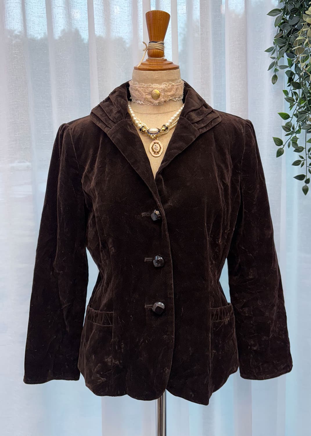 벨벳 초코브라운 자켓 상품이미지1