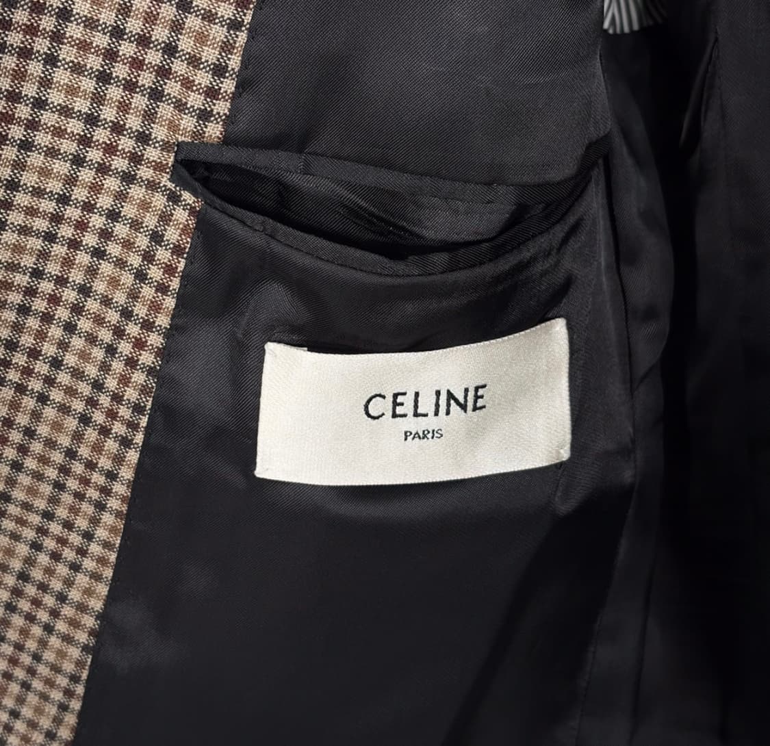 [38] 셀린느 22ss 여성 톰보이 울 깅엄 체크 블레이저 자켓 브라운 상품이미지6