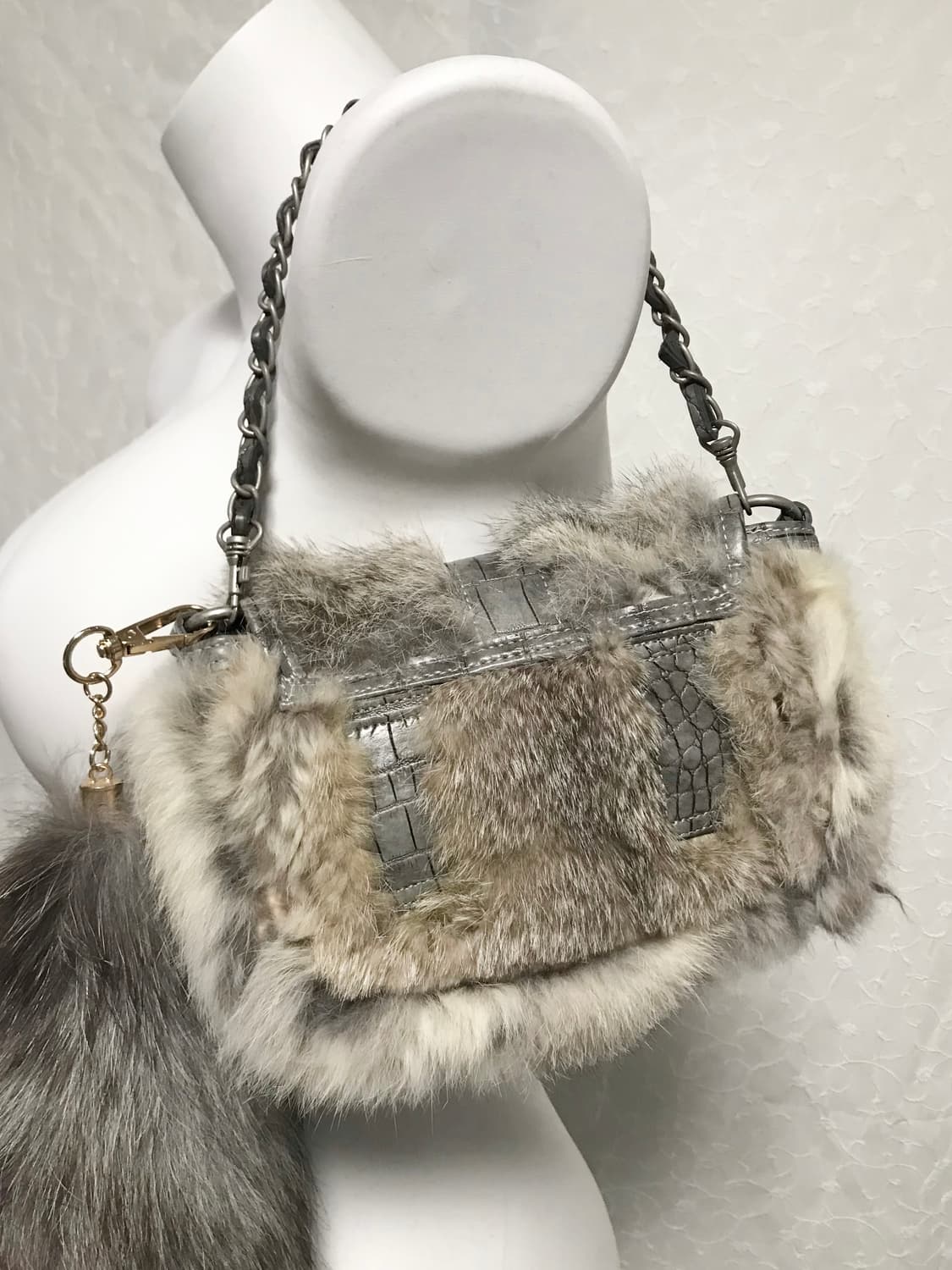 빈티지 갸루 페어리 래빗퍼 체인 숄더백 가방 상품이미지4