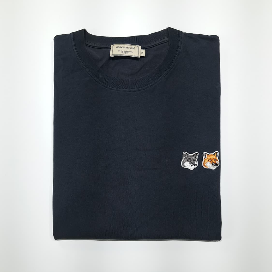 CK104 S 메종키츠네 더블폭스헤드 블랙 티셔츠 반팔 상품이미지7