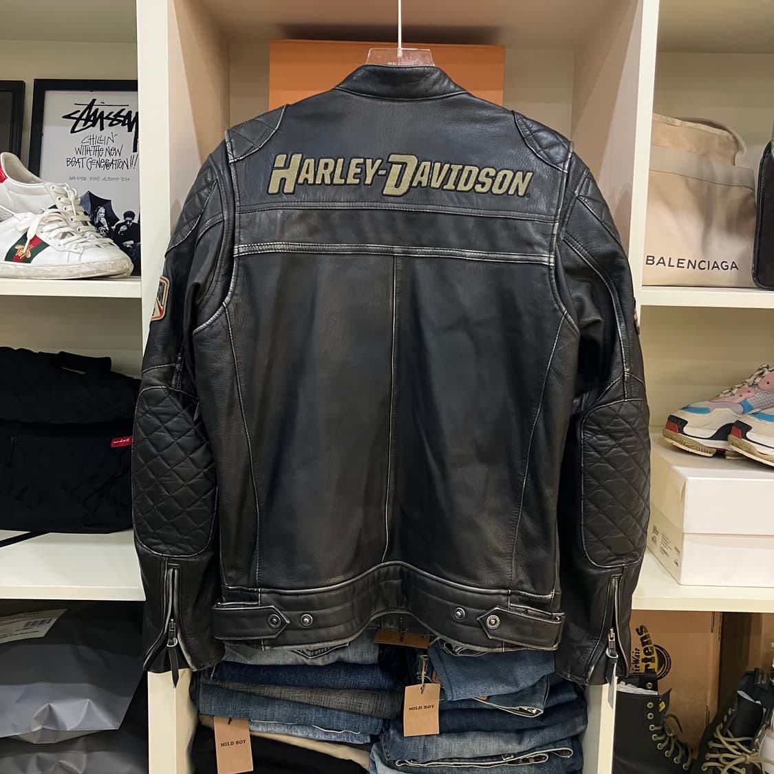 할리데이비슨 퀄팅 바이커 레더 자켓 S 상품이미지3