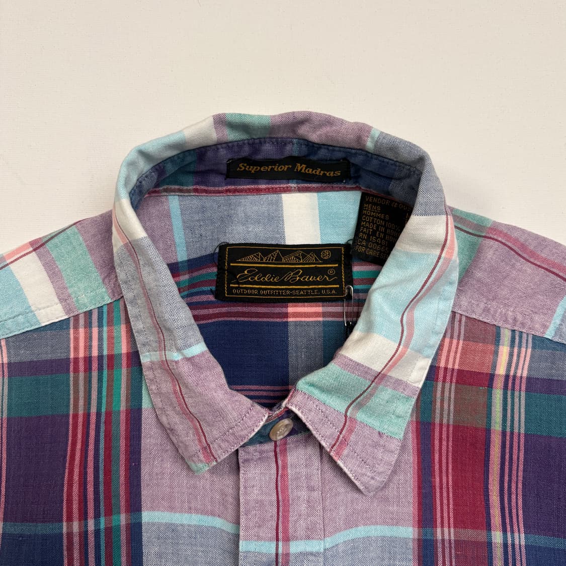 [M] 00s EddieBauer superior Madras shirt 상품이미지3