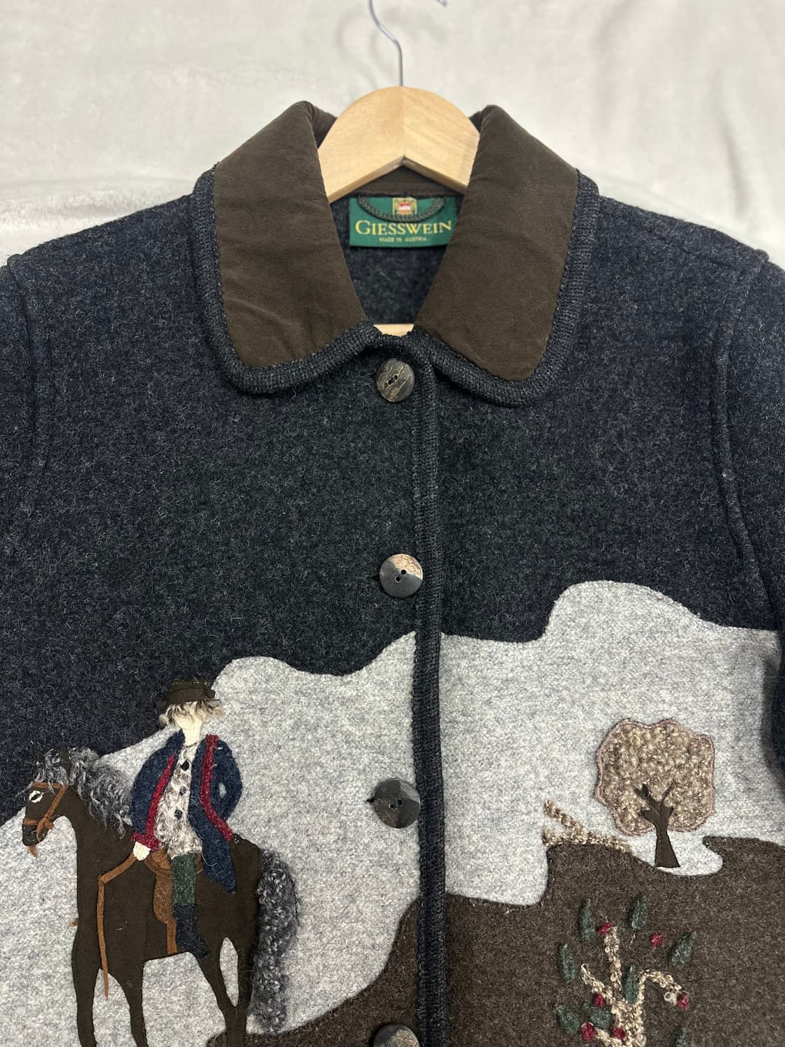 (EU38)기스바인 홀스 아플리케 울 티롤리안 자켓 상품이미지3