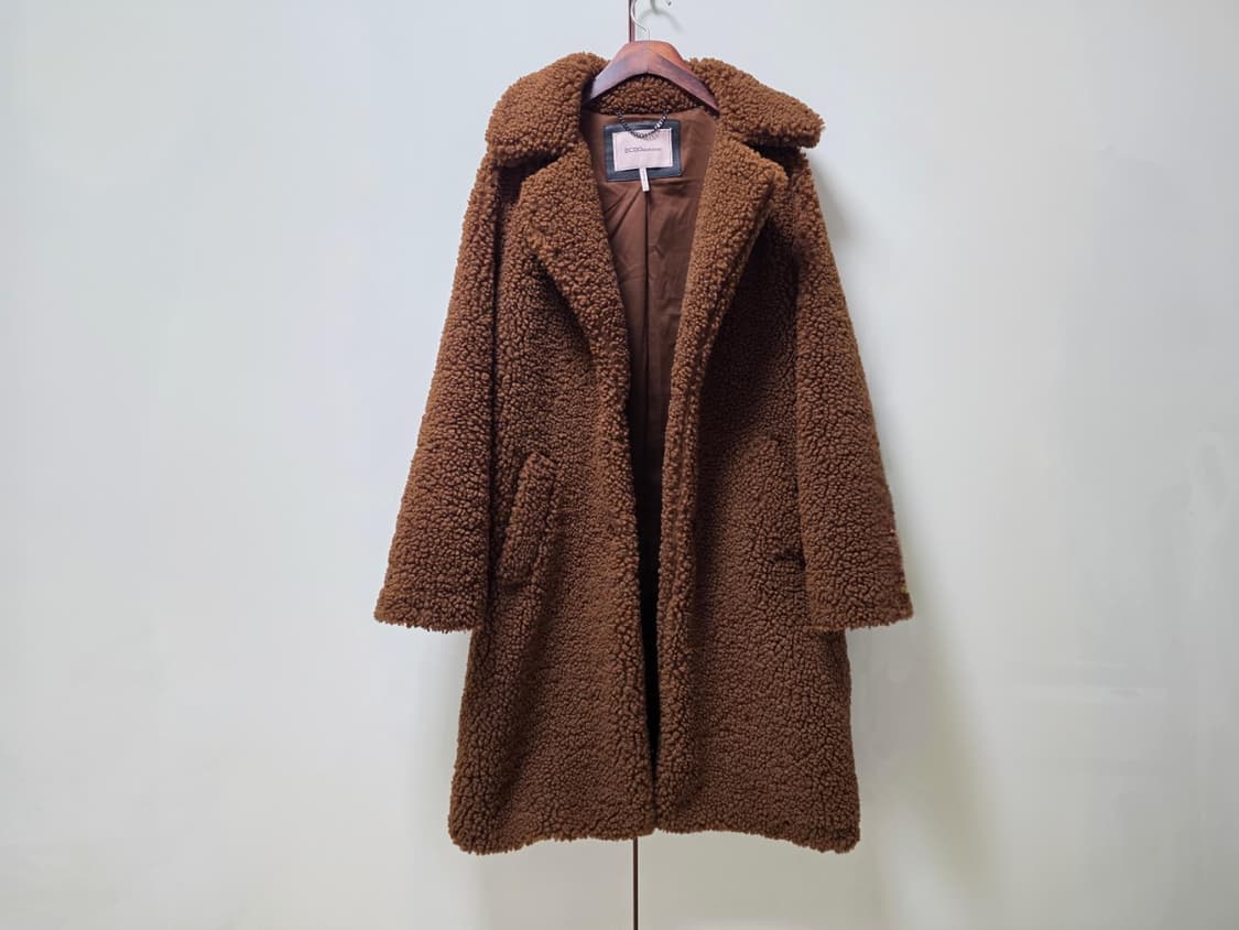 비씨비지 OATMEAL BROWN 쉐르파 뽀글이 롱코트 M
 상품이미지2