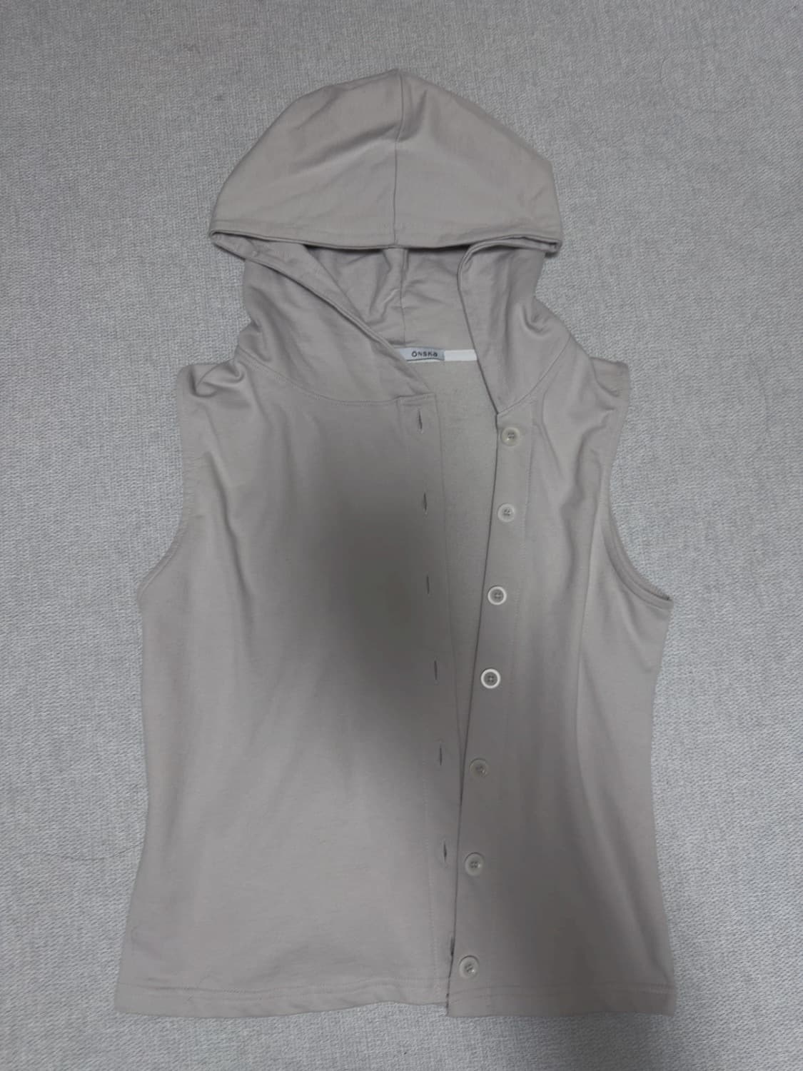 BUTTON HOODIE VEST (LIGHT GREY) 상품이미지3