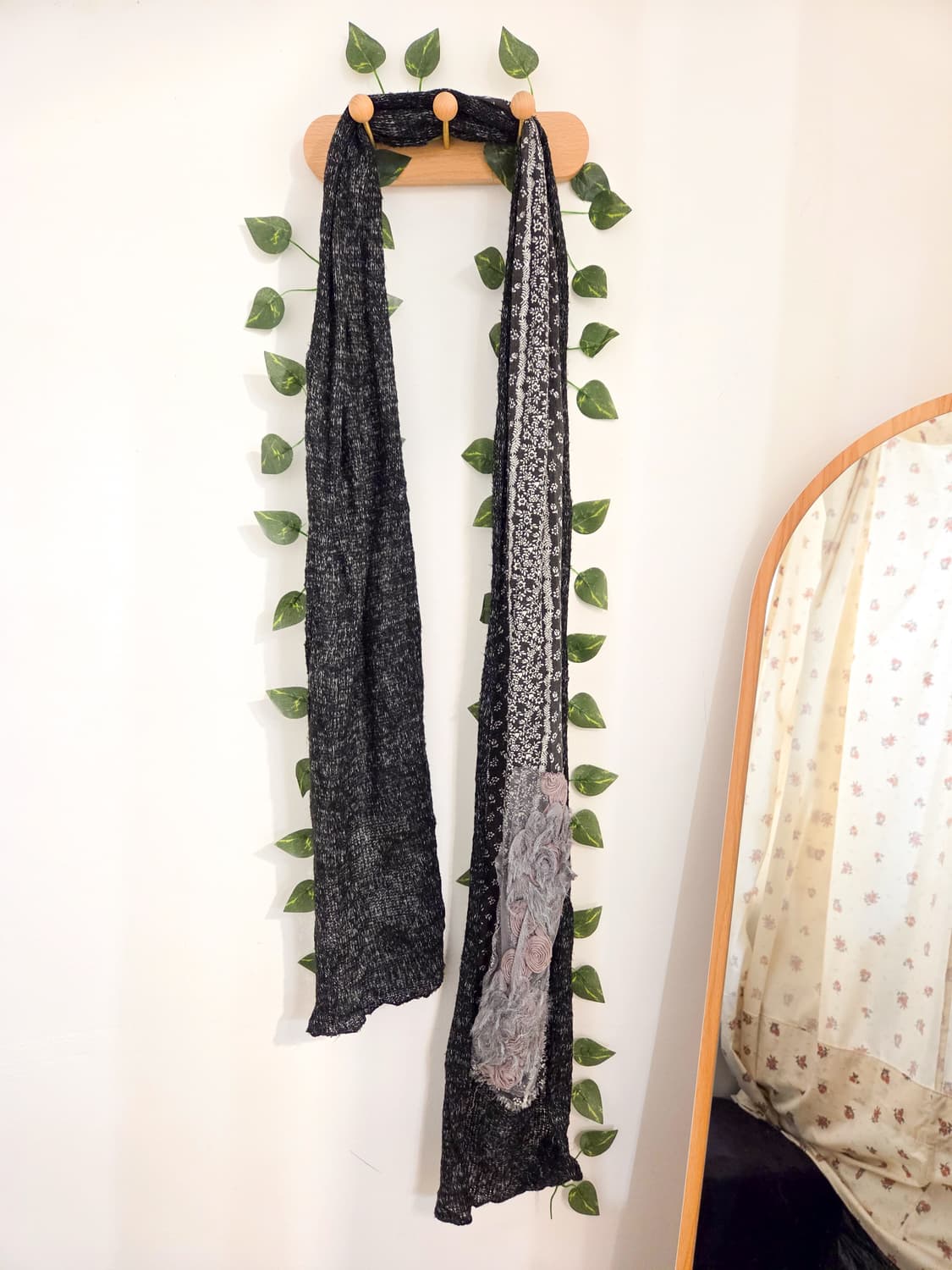 차콜 패치워크 머플러 상품이미지2