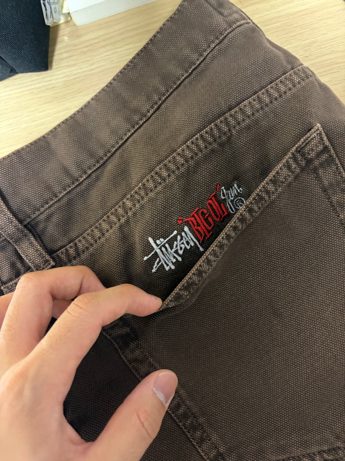 스투시 워시드 캔버스 빅 올 진 브라운 상품이미지2