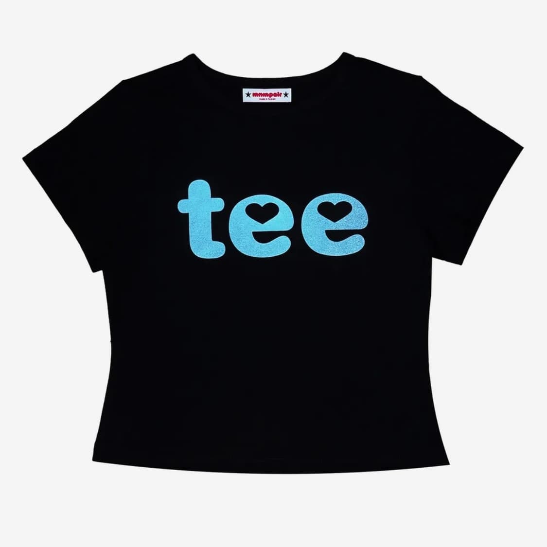 미니멀 페어 반팔 크롭티 heart tee black 상품이미지2