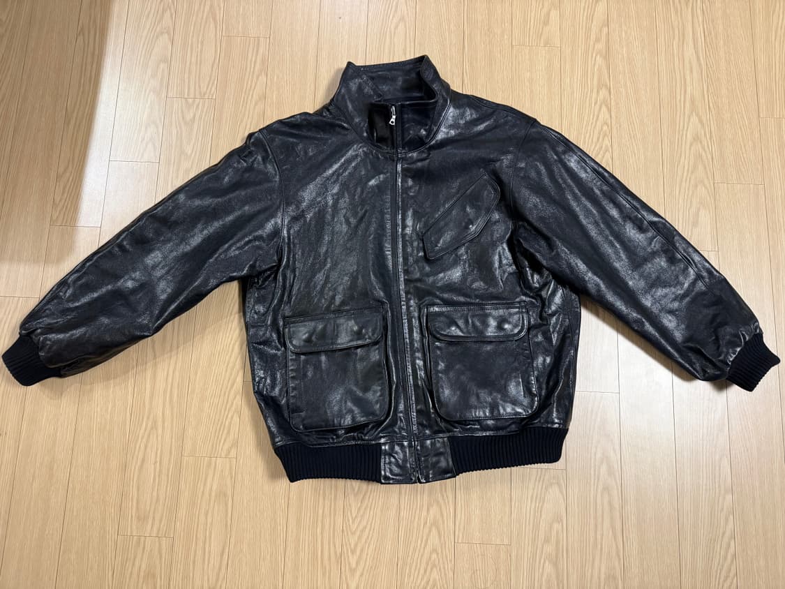 25AW AURALEE 램 레더 집 블루종 블랙 / 사이즈 4 (M) 상품이미지1