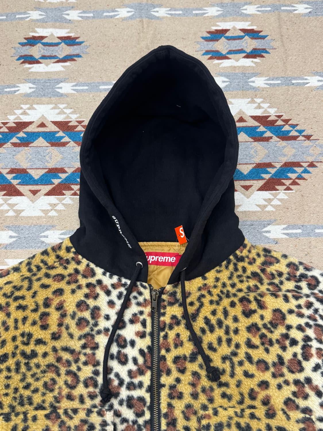 [L] 슈프림 플리스 집업 후드 셔츠 브라운 레오파드  상품이미지2