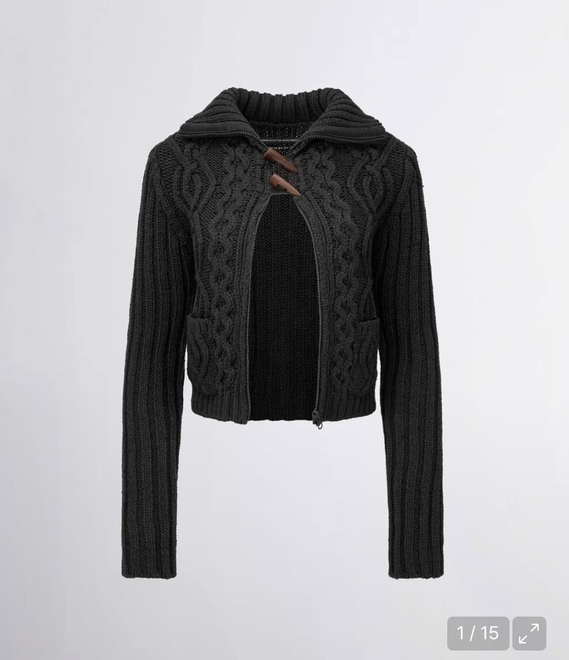 스컬프터 케이블 가디건 차콜 S Two Way Cable Cardigan 상품이미지1