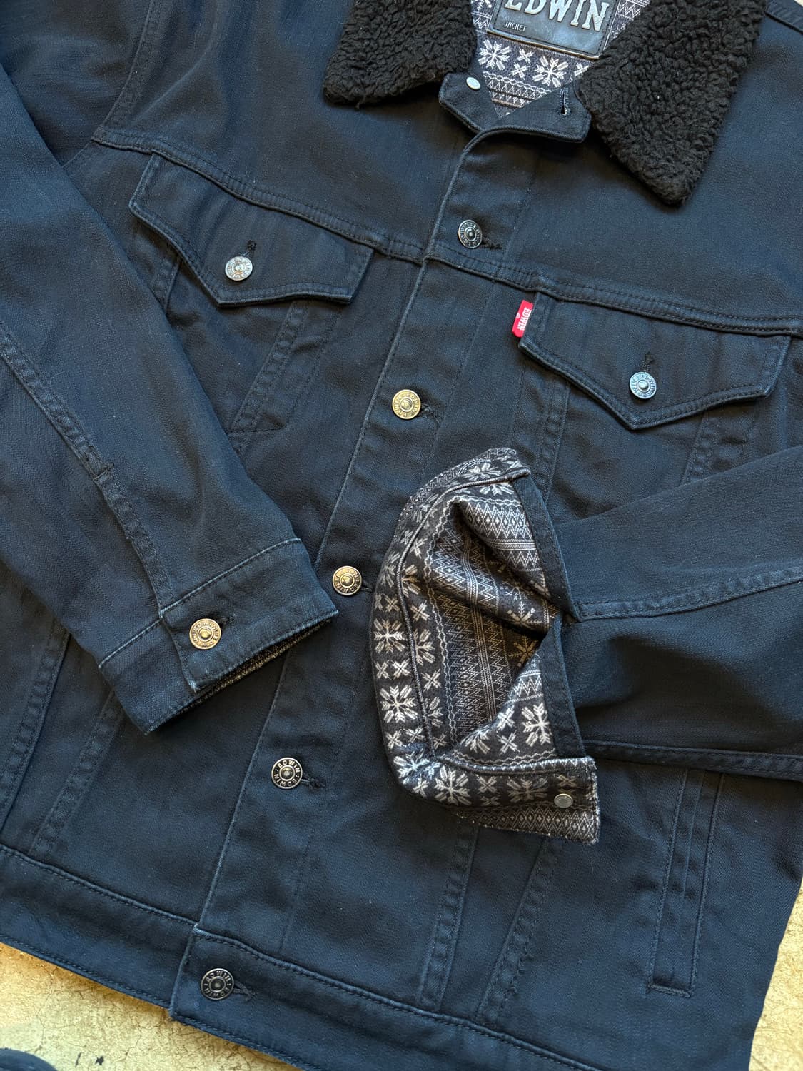 Edwin 코튼 쉐르파 트러커 자켓 상품이미지2