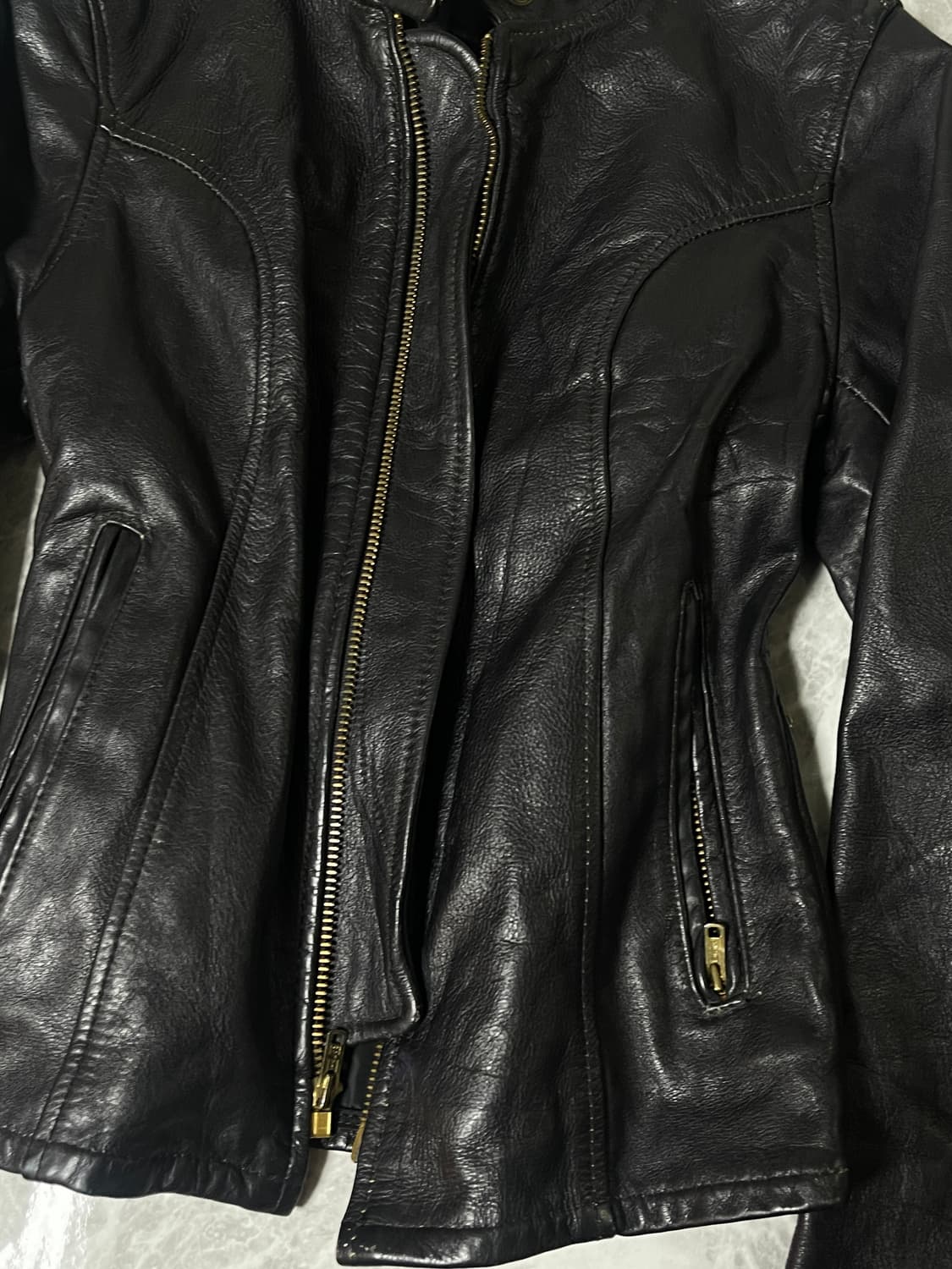 highneck leather rider jacket 상품이미지3