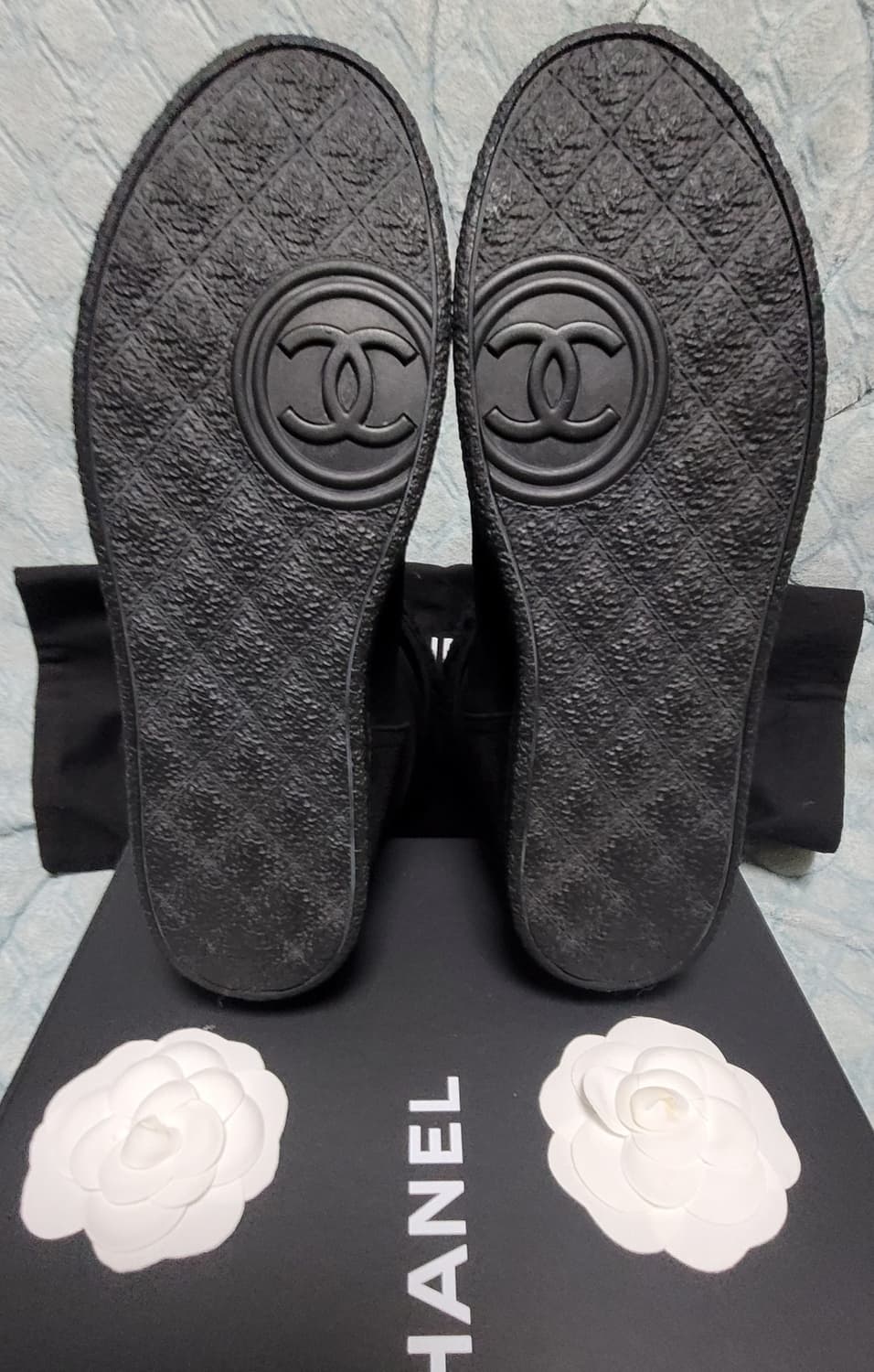 [정품] 샤넬 부츠 세무 양가죽 블랙 사이즈 38.5 (여성용) 한정판 상품이미지8