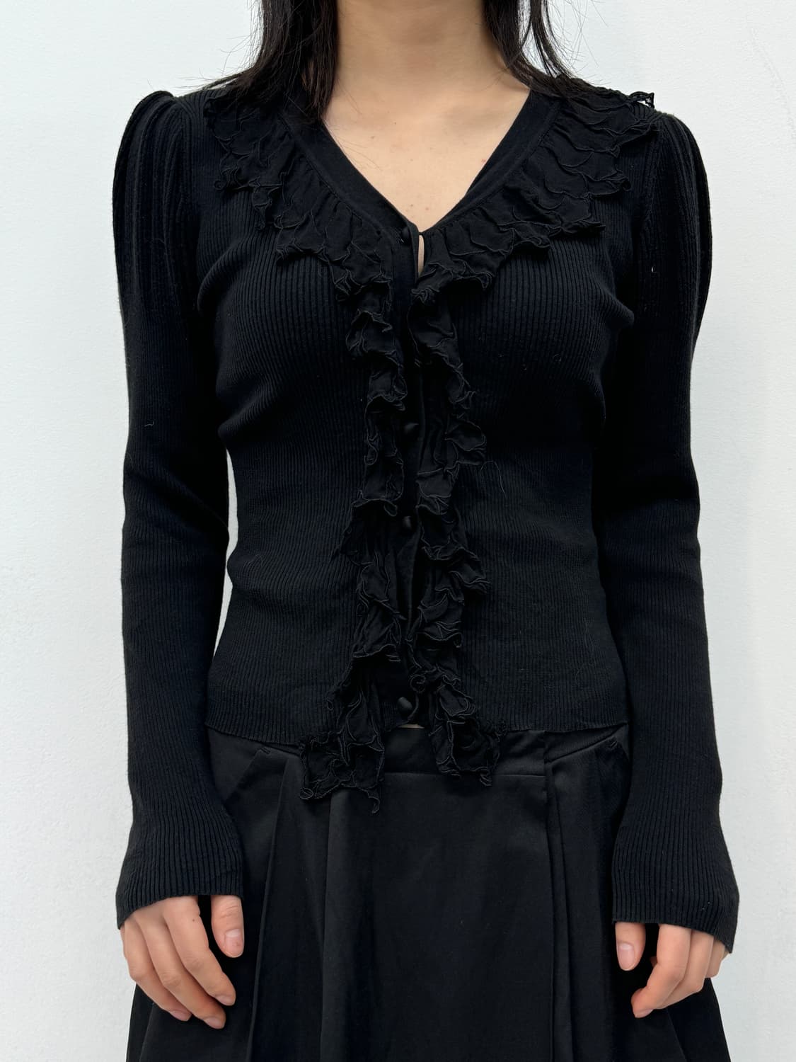frill design slim cardigan 상품이미지1