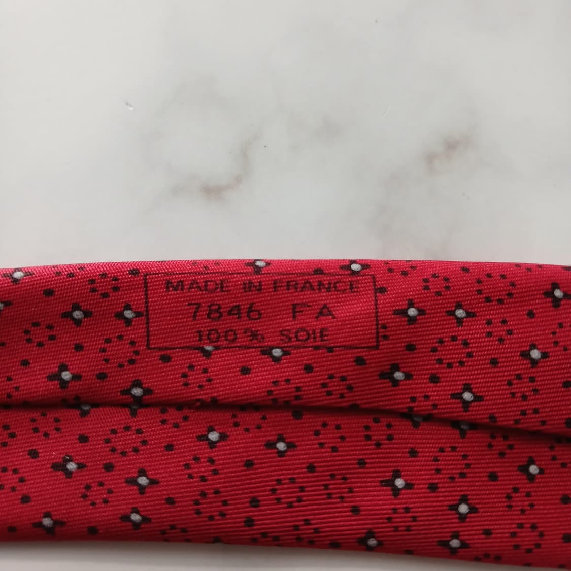 에르메스 실크 레드 자카드 패턴 넥타이 9.1cm B등급  A18755
 상품이미지7